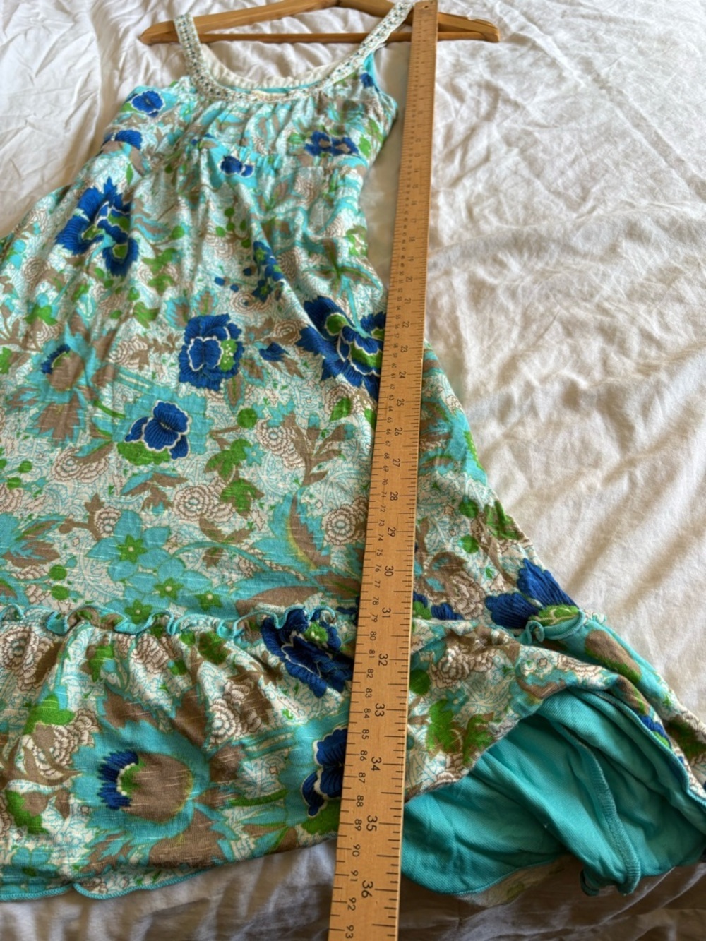 Free People vintage Y2K beaded floral dress size medium - Picture 9 of 12
